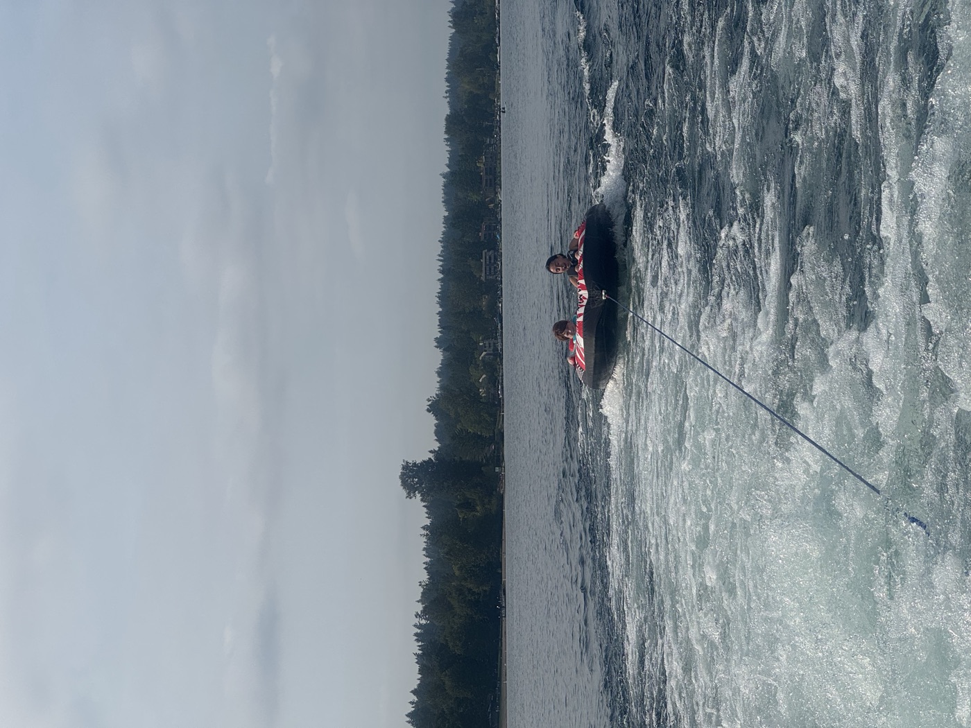 Tubing behind the boat